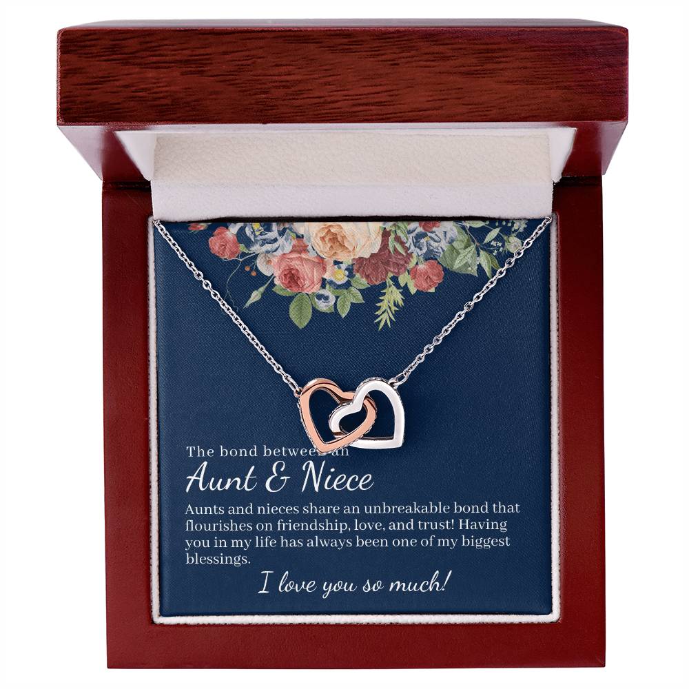 The Bond Between Aunt & Niece Interlocked Hearts Necklace Interlocking Hearts Necklace