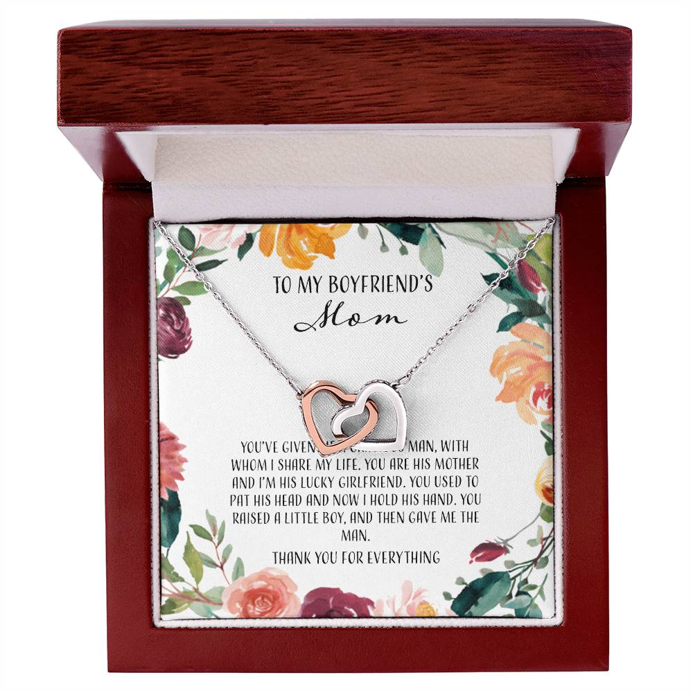 To My Boyfriends Mom - Floral Interlocking Hearts Necklace