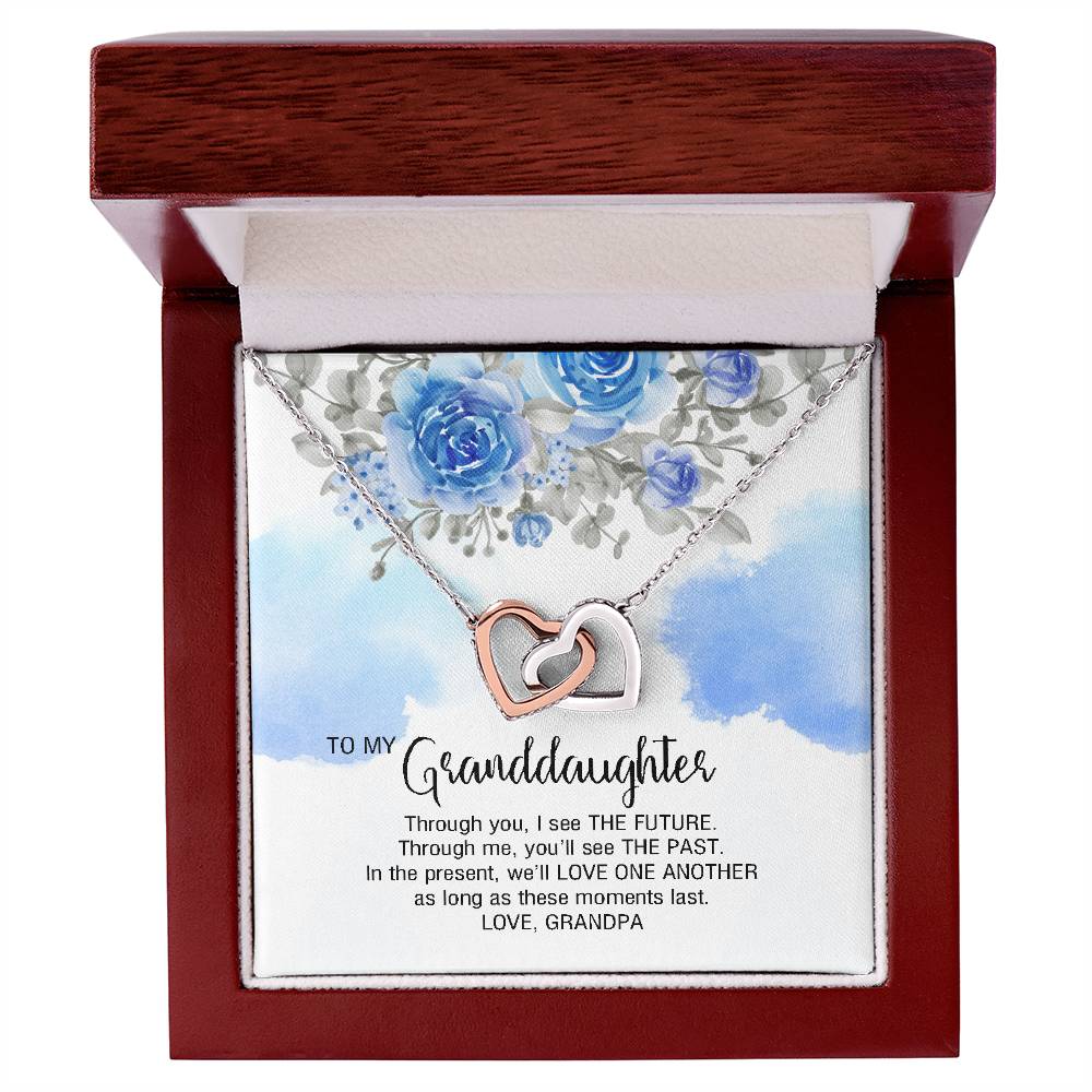 To My Granddaughter From Grandpa - We'Ll Love One Another Interlocking Hearts Necklace