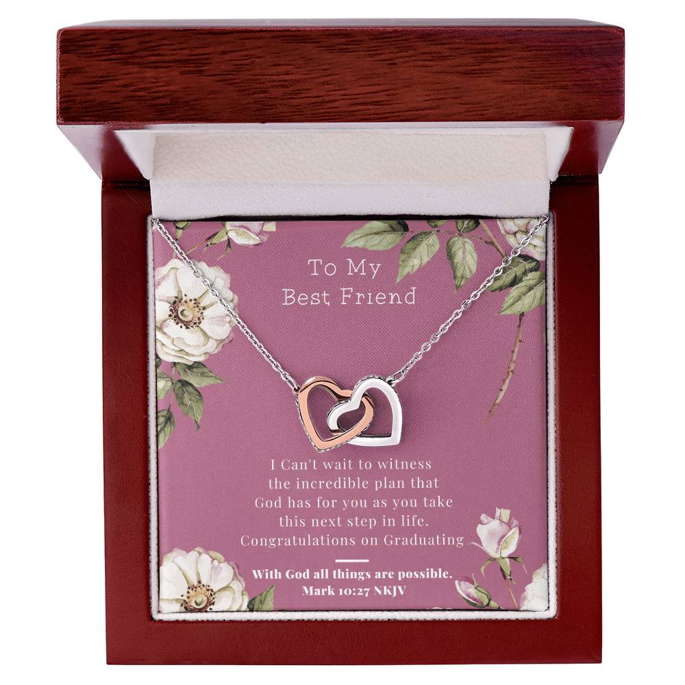 Graduation Gift Ideas For Best Friend Interlocking Hearts Necklace