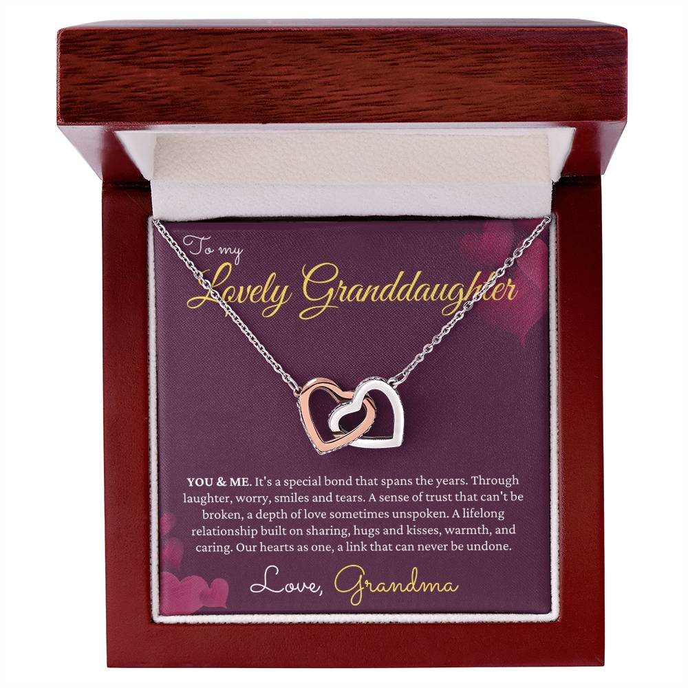 To My Granddaughter Gift From Grandmother Grandma And Granddaughter Necklace Granddaughter Christmas Gift Granddaughter Interlocking Hearts Necklace