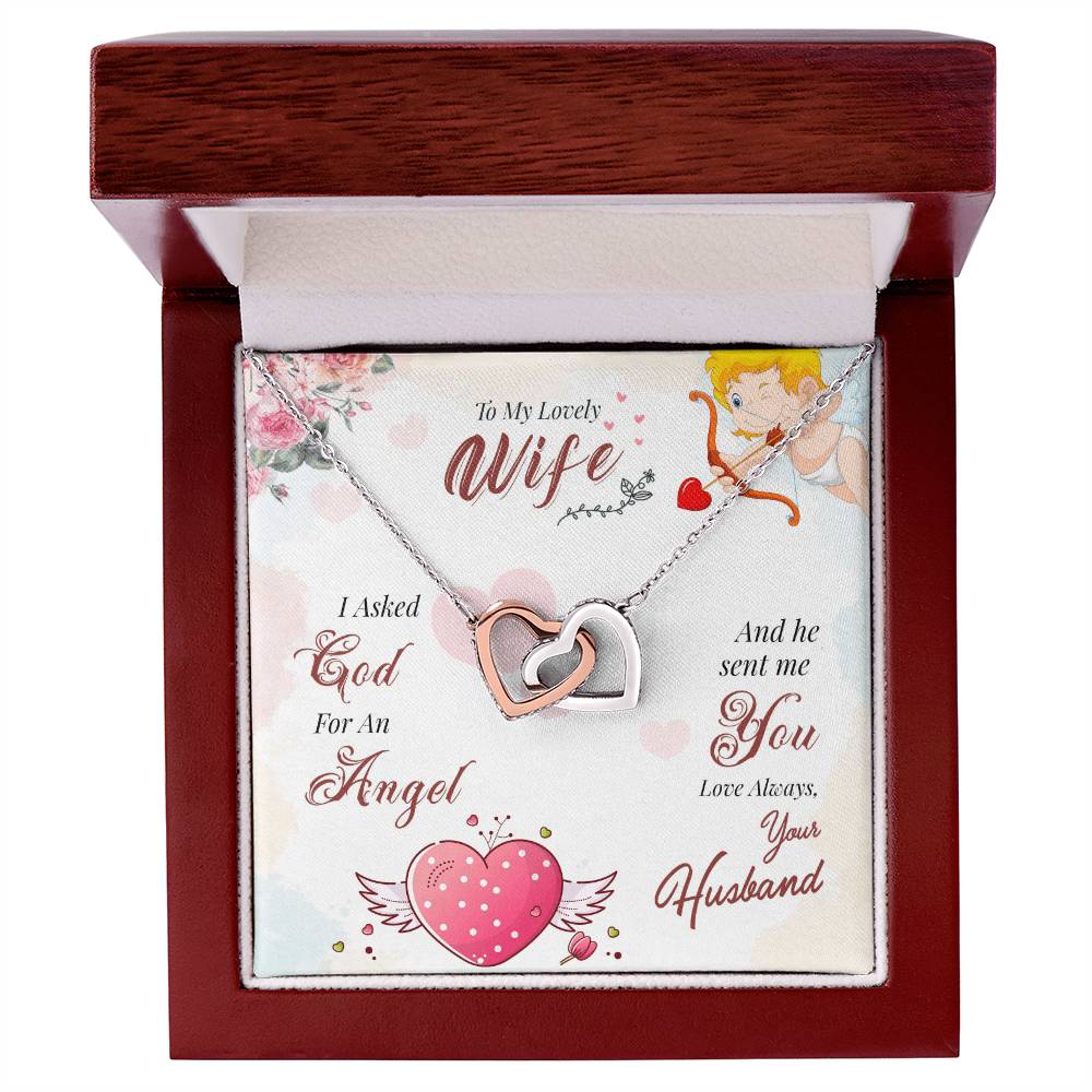 To My Lovely Wife - Love Always Your Husband - Interlocking Hearts Necklace