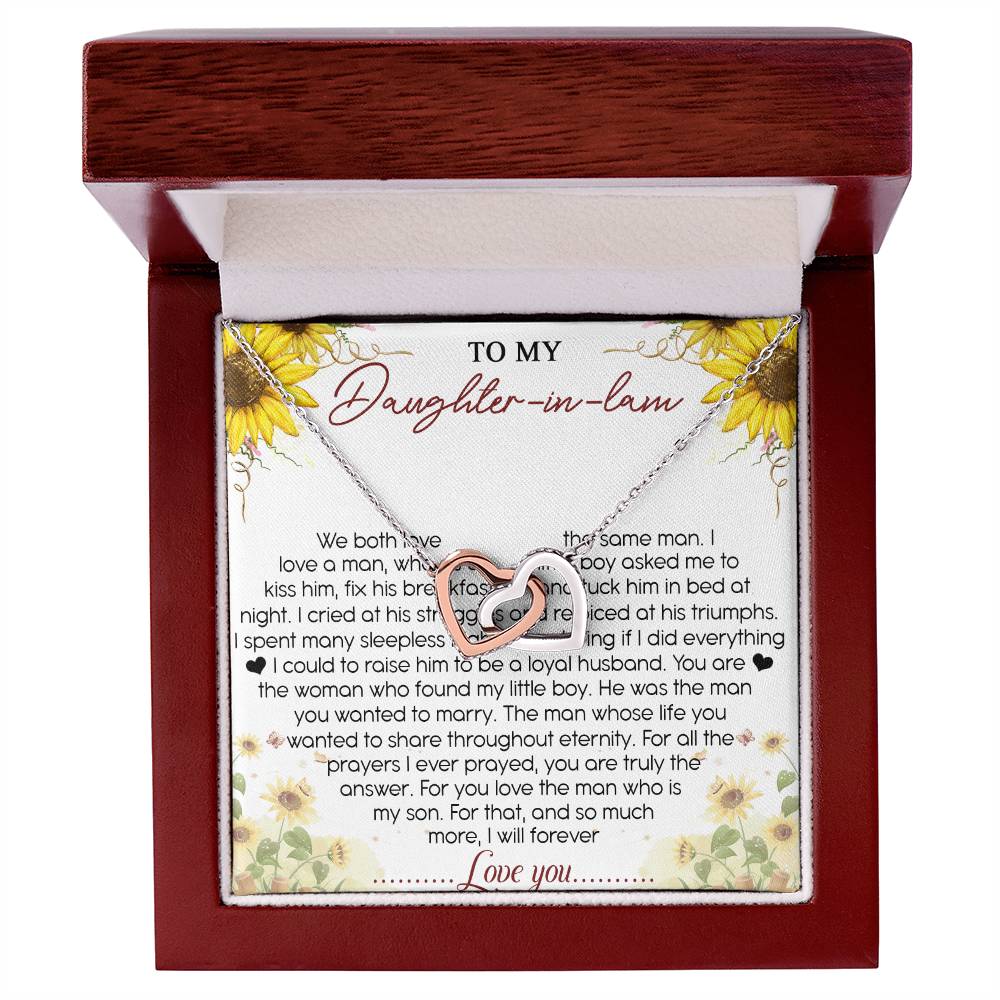 To My Daughter-In-Law Interlocking Hearts Necklace Message Card