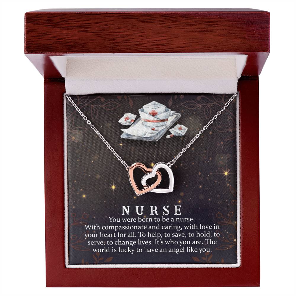 Interlocking Hearts Necklace Nurse Graduation Gift Nurse Gift Nurse Necklace Future Nurse Gift Gift For Nurse