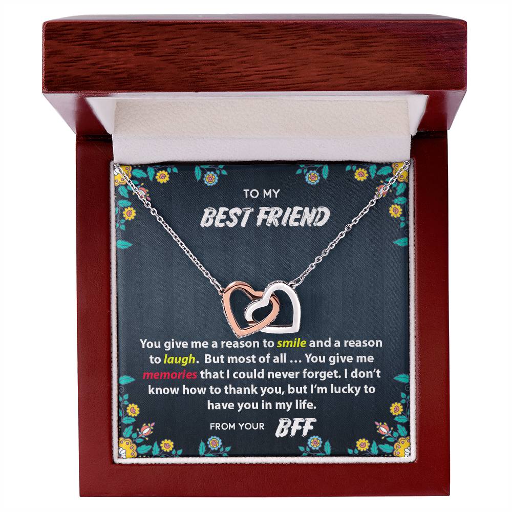 Best Friend Memories Interlocking Hearts Necklace