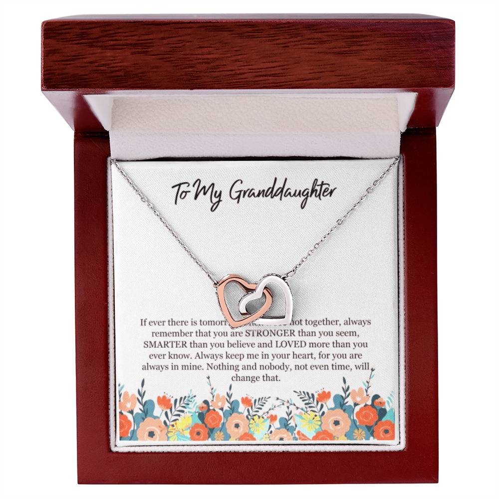 To My Granddaughter Interlocking Hearts Necklace