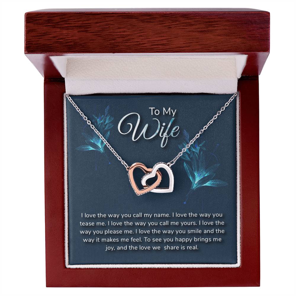 To My Wife - Necklace Interlocking Hearts Necklace