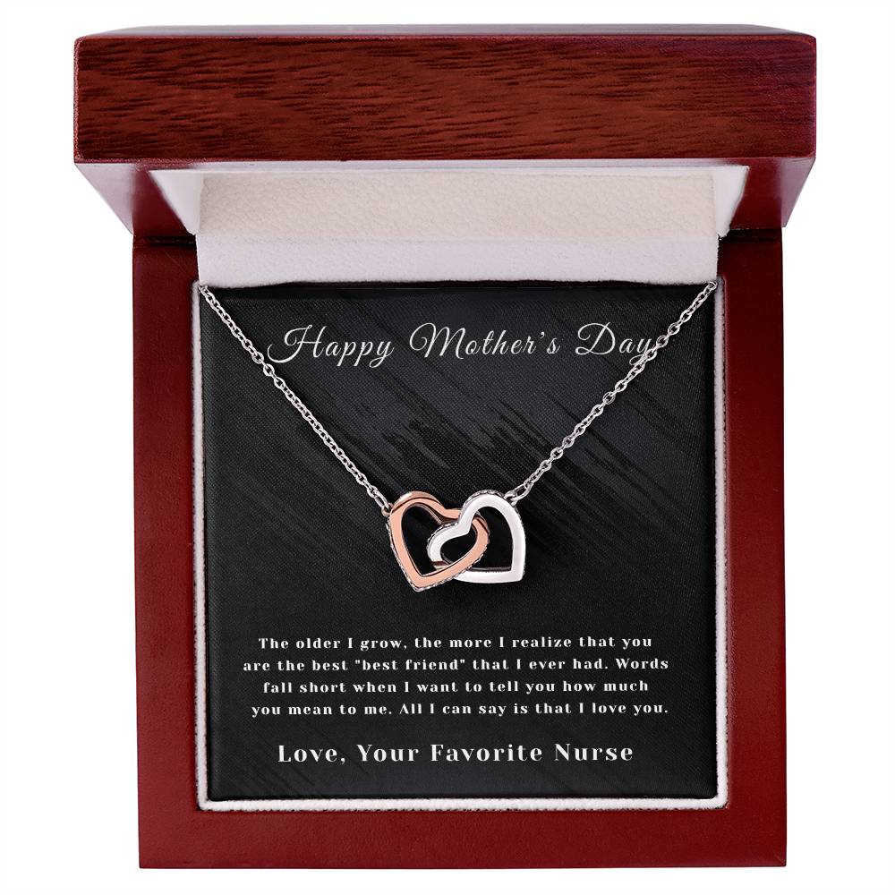 Mother'S Day - Interlocking Hearts - Favorite Nurse Interlocking Hearts Necklace