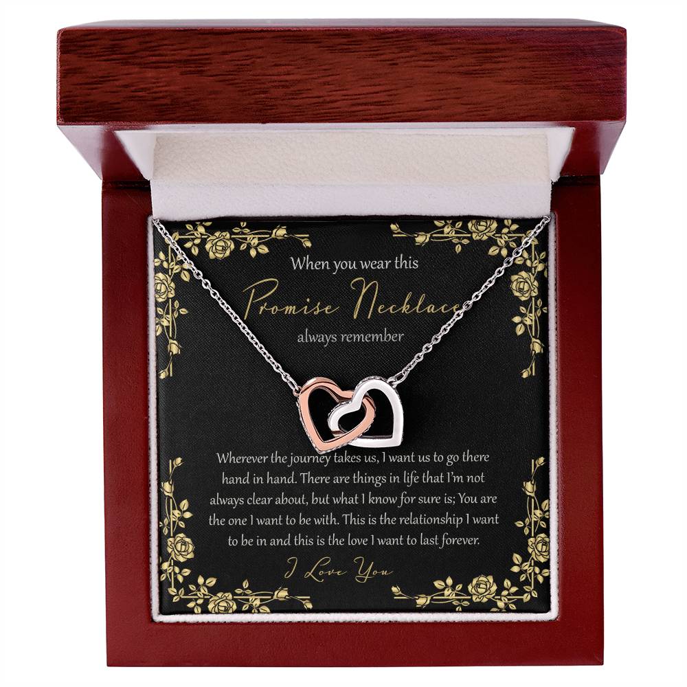 Wherever This Journey Takes Us - Black Interlocking Hearts Necklace