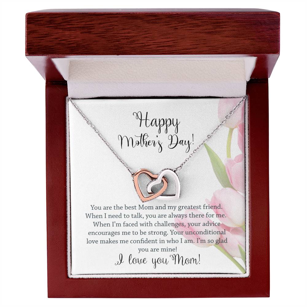 You Are The Best Mom - Happy Mother'S Day Necklace Interlocking Hearts Necklace