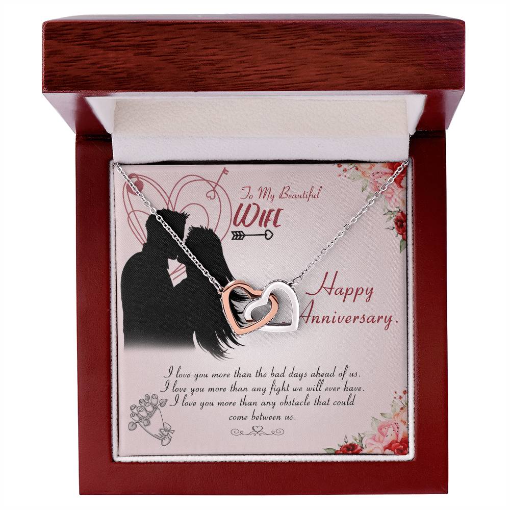 Happy Anniversary Interlocking Hearts Necklace