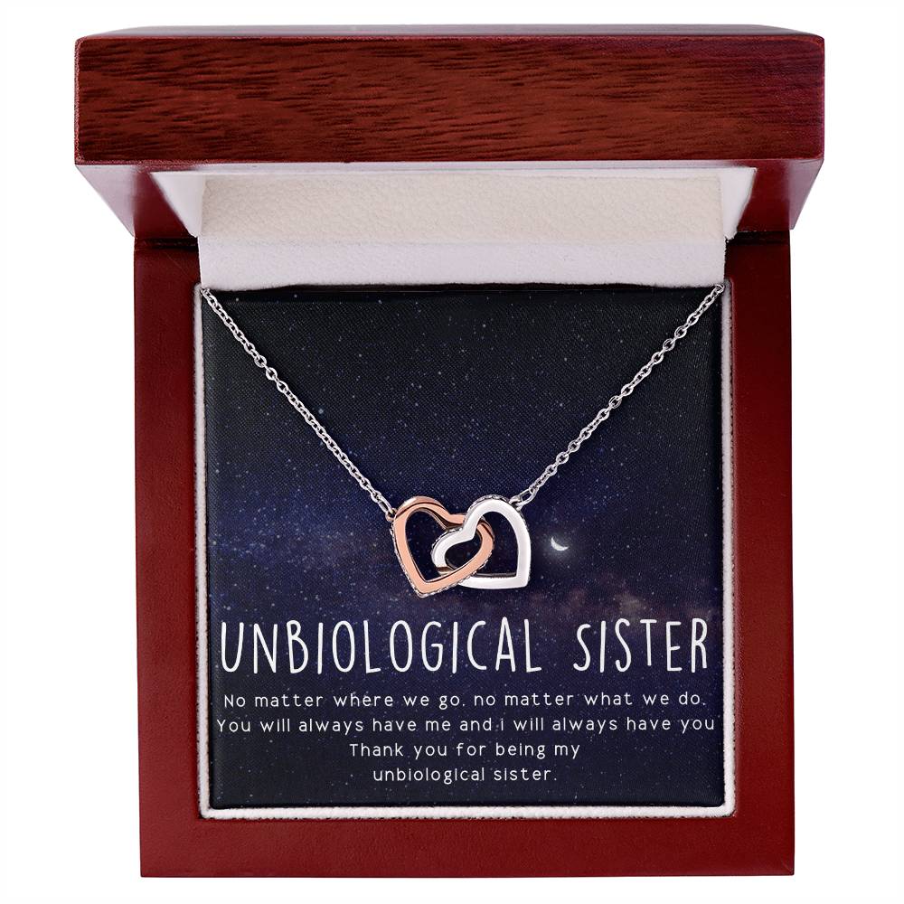 Unbiological Sister Necklace Soul Sister Sorority Sister Sister In Law Necklace Interlocking Hearts Necklace