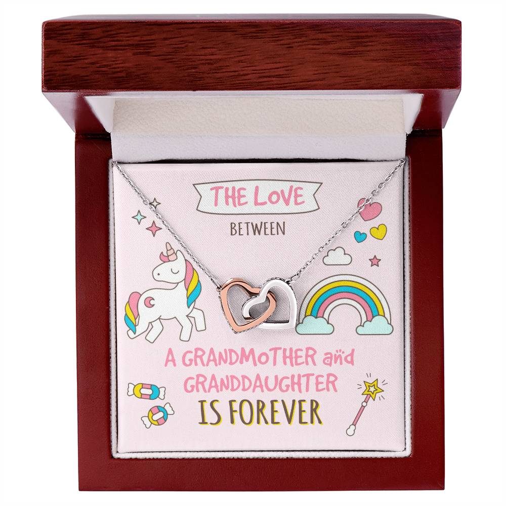 The Love Between A Grandmother And Granddaughter Is Forever Interlocking Hearts Necklace