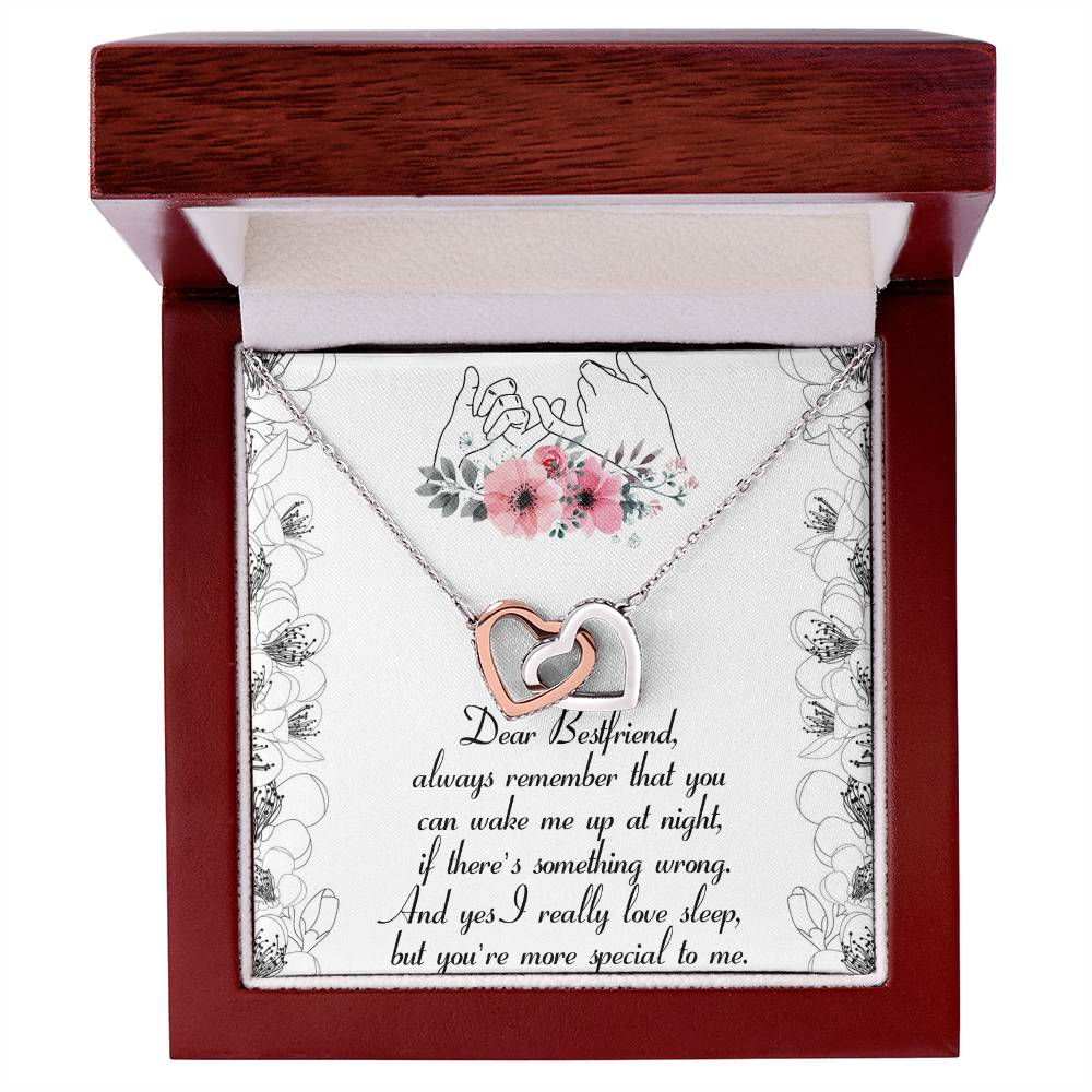 Dear Bestfriend Interlocking Hearts Necklace Message Card