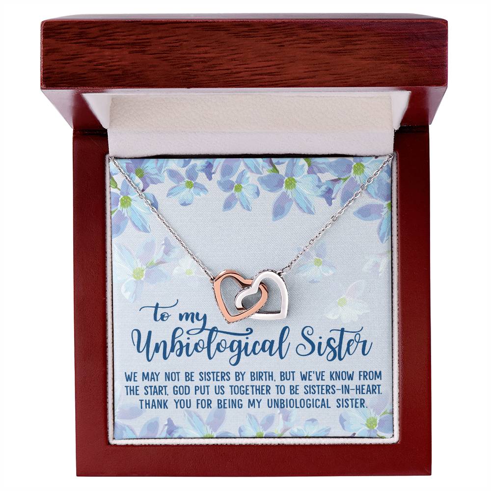 Unbiological Sister Soul Sister Big Little Sorority Sister In Law Step Sister Best Friend Gift Interlocking Hearts Necklace