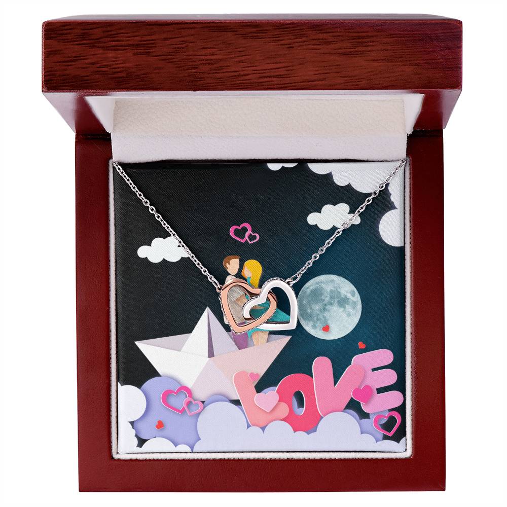 To Wife Girlfriend . Show Your Love To Your Lovely Girlfriend Wife. Gift For Girlfriend Wife Interlocking Hearts Necklace