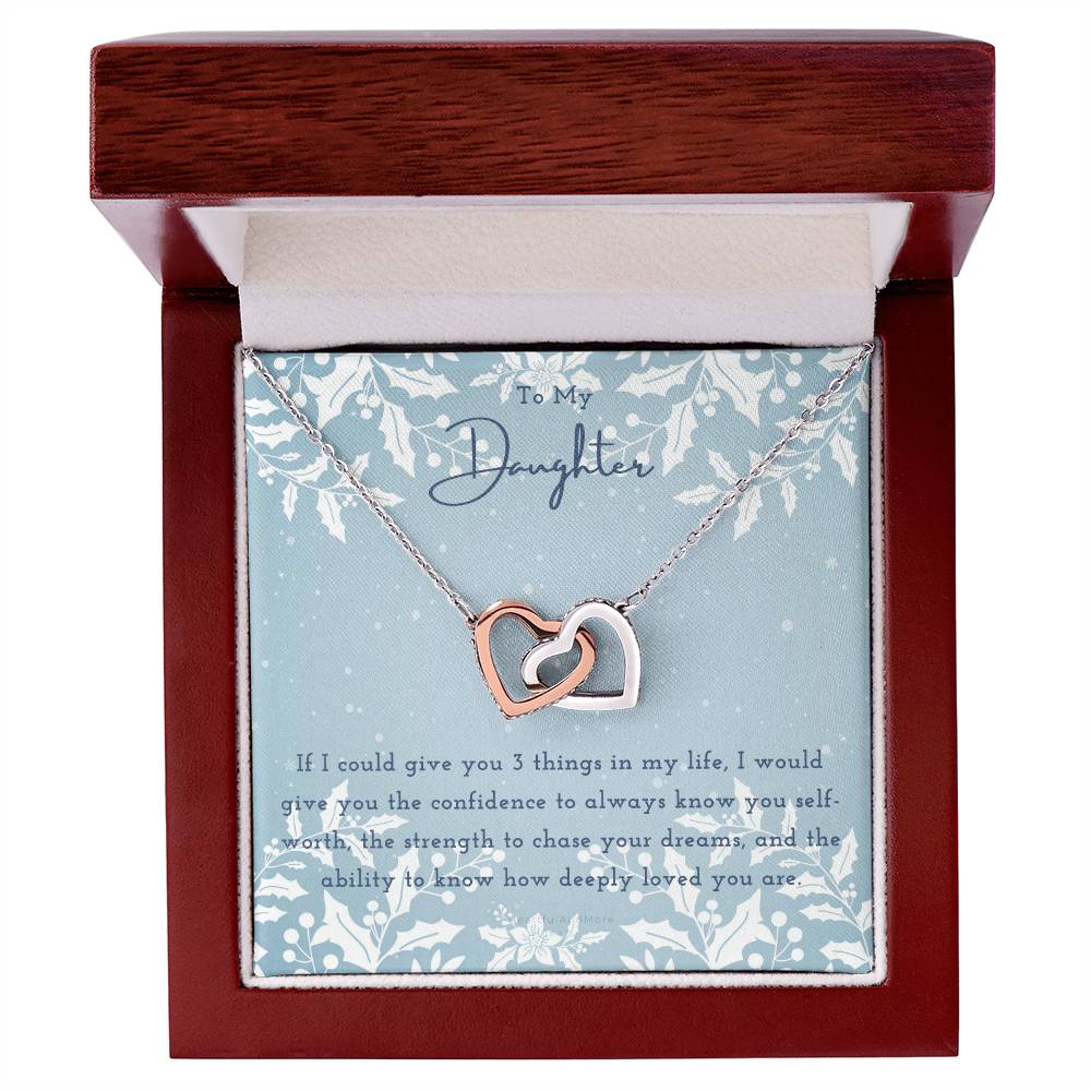 To My Daughter Daughter Necklace Anniversary Gift For Daughter Daughter Gift Gift For Daughter Christmas Birthday Interlocking Hearts Necklace