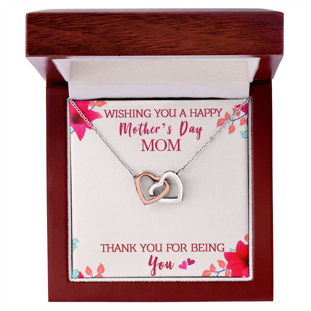 Best Gift For Mom Interlocking Hearts Necklace