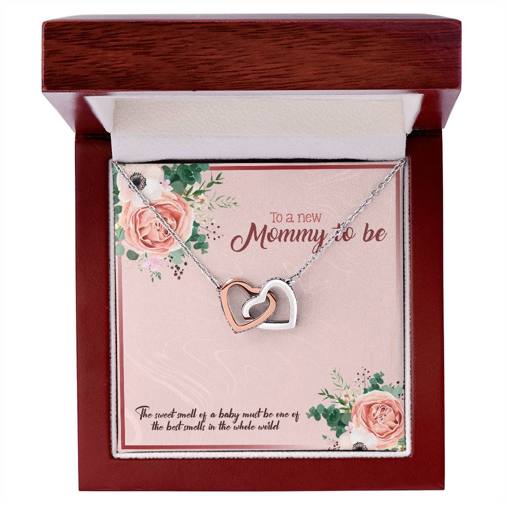 To A New Mommy To Be Interlocking Hearts Necklace