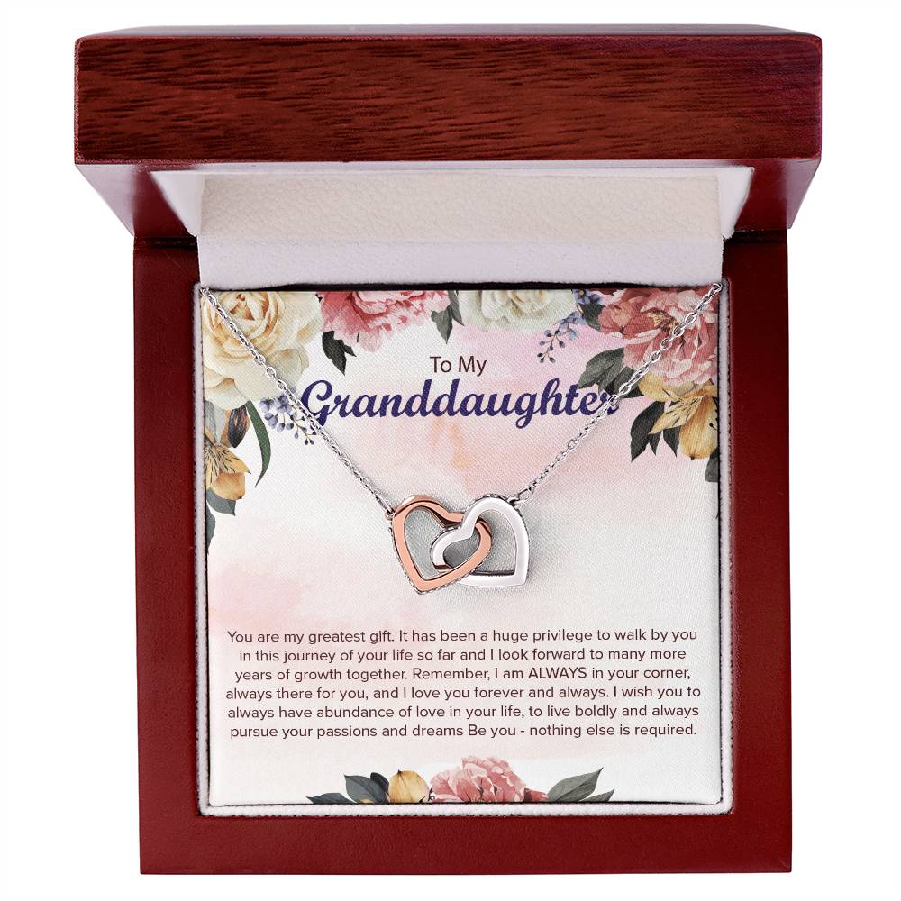 Interlocking Hearts Necklace For Granddaughter