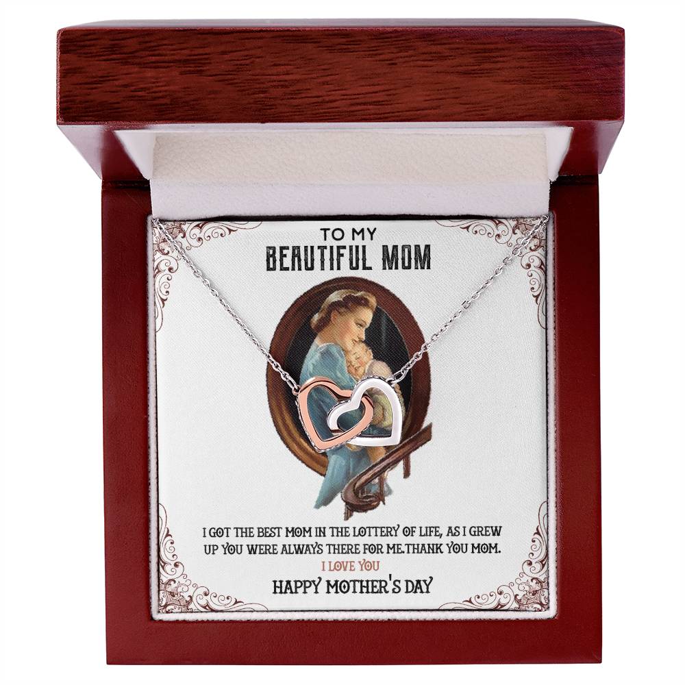 Gift For Mom Interlocking Hearts Necklace