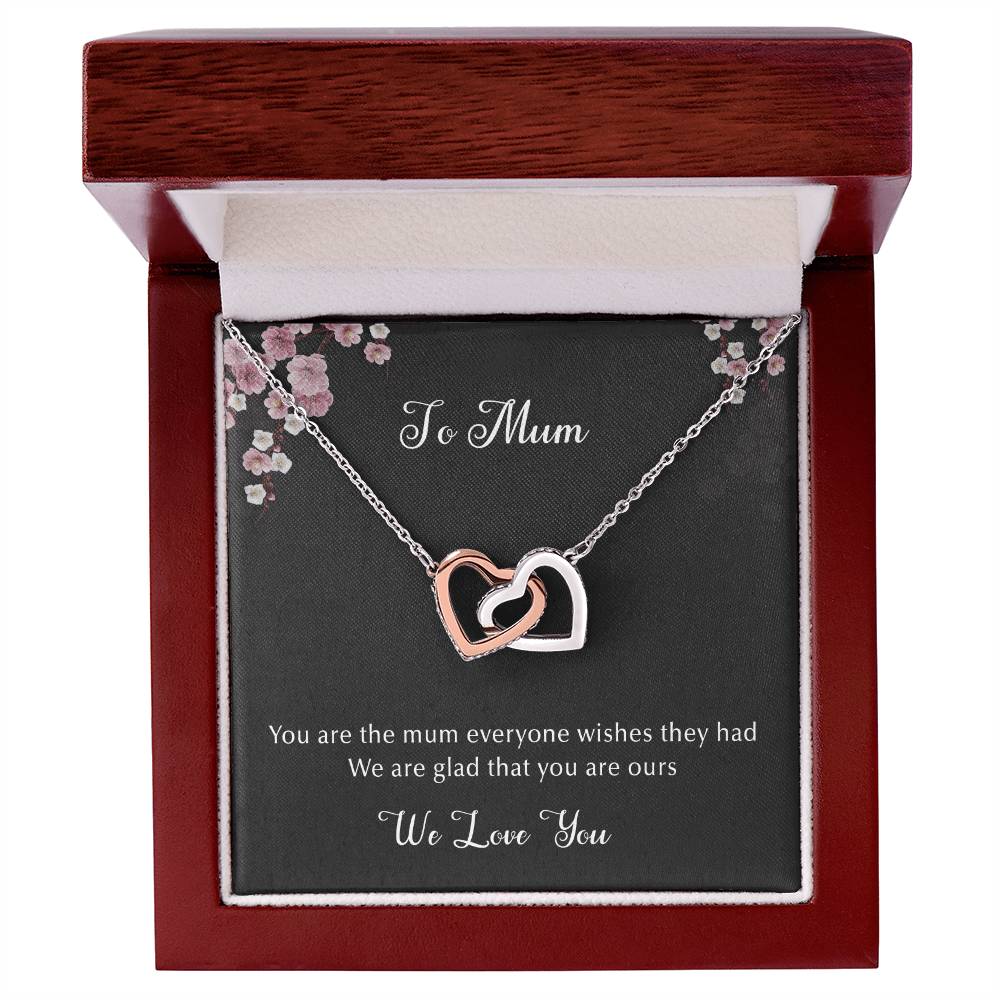 We Love Mum Interlocking Hearts Necklace