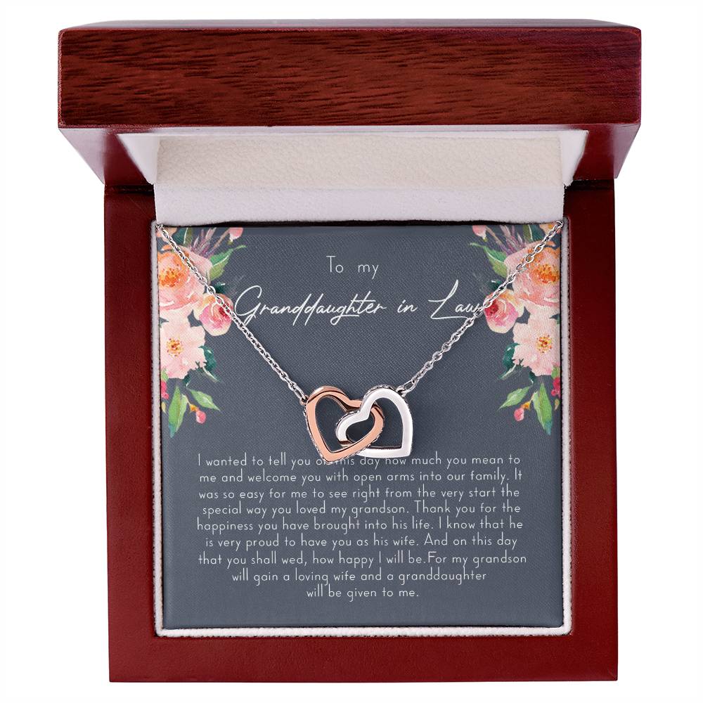 To My Granddaughter-In-Law Gift I Wanted To Tell You Interlocking Hearts Necklace