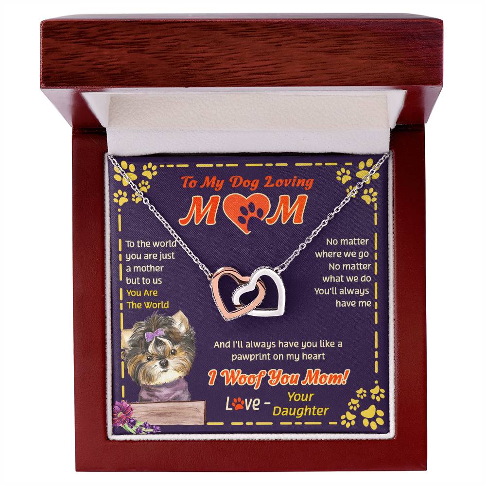 To My Wife - You Are The World - Necklace Interlocking Hearts Necklace