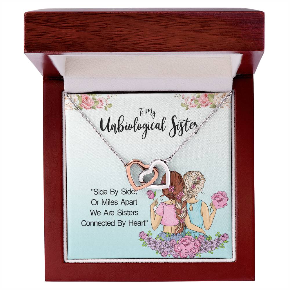 Unbiological Sister- Soul Sisters Necklace Bff Necklace Best Friend Gift Jewelry Interlocking Hearts Necklace