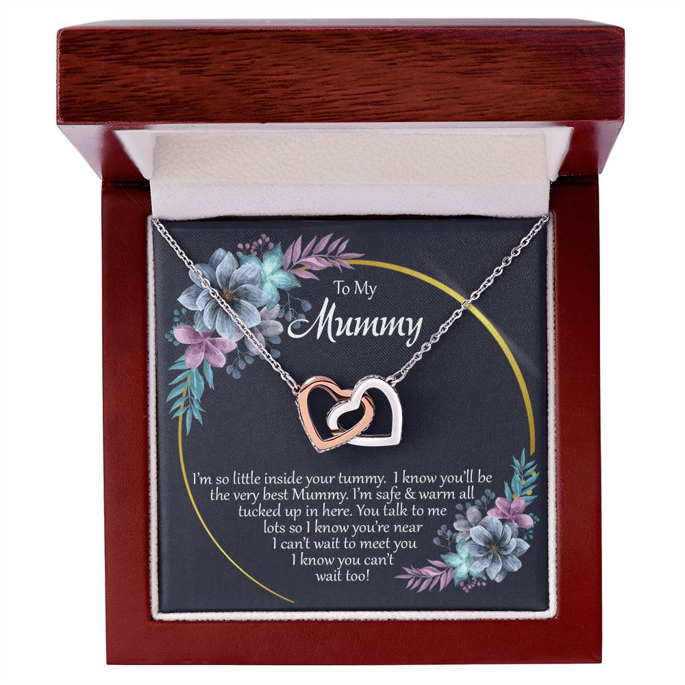 To My Mummy - From Your Tummy - Pregnancy Gift - Mother'S Day Gift - Luxury Necklace Interlocking Hearts Necklace