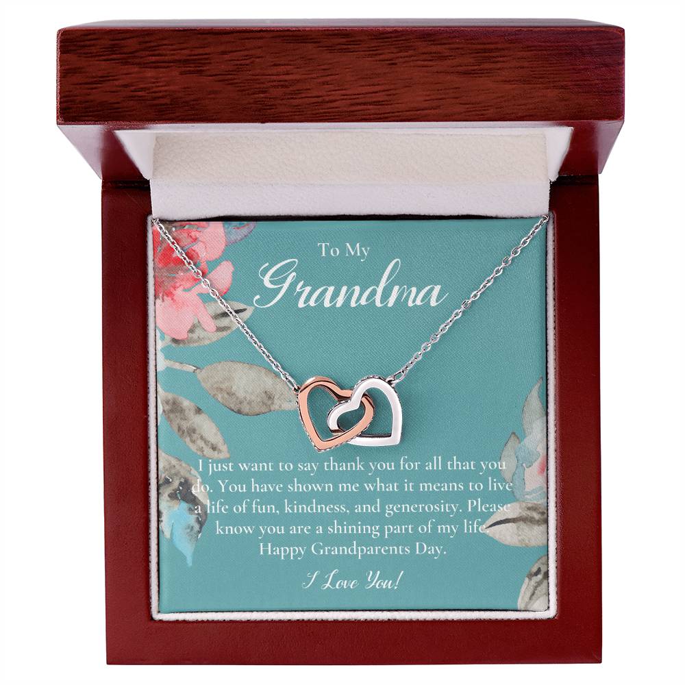 Gift For Grandma Necklace Grandmother Birthday Gift From Granddaughtergrandson To My Grandma Necklace Gift Grandmother Gift Grandparents Day Gift Interlocking Hearts Necklace