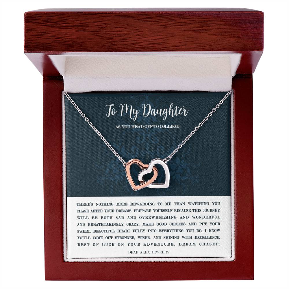 Going To College Necklace Interlocking Hearts Necklace
