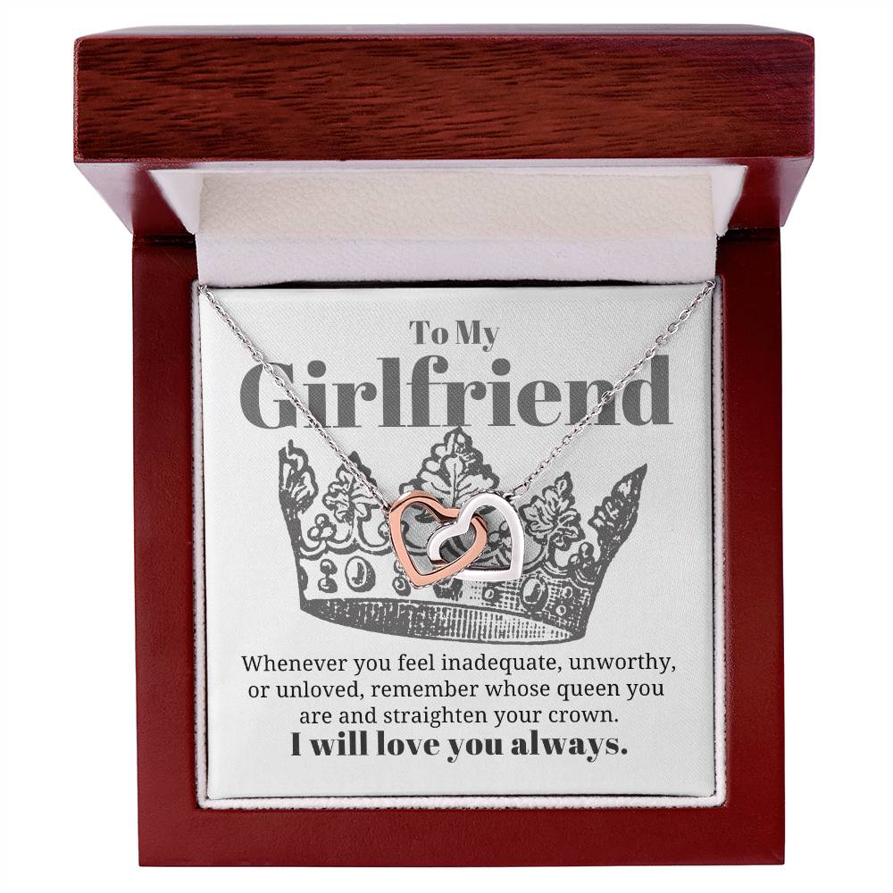 To My Girlfriend Necklace Interlocking Hearts Necklace