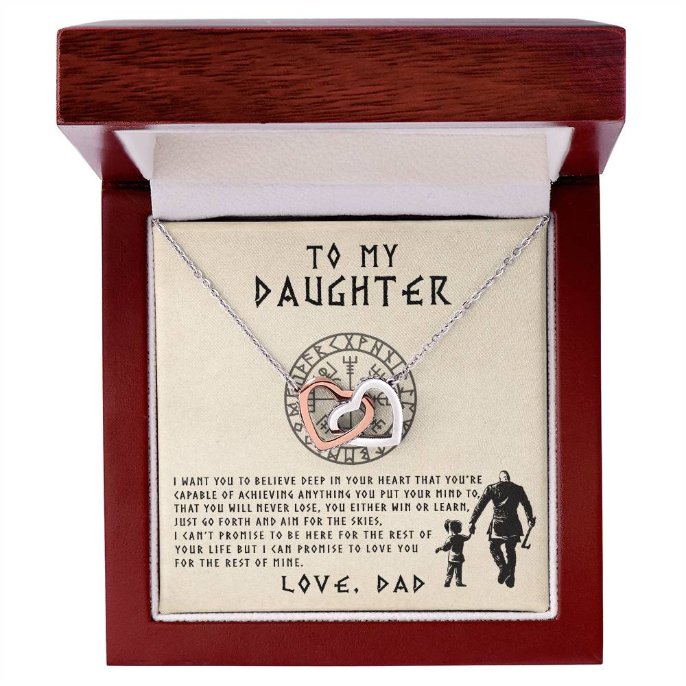 To My Daughter - Interlocked Interlocking Hearts Necklace