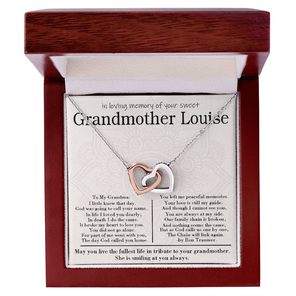 Loss Of Grandmother Luise Interlocking Hearts Necklace