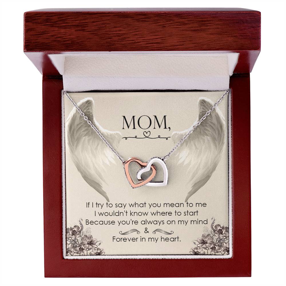 Mom Forever In My Heart - Interlocking Heart Necklace Interlocking Hearts Necklace