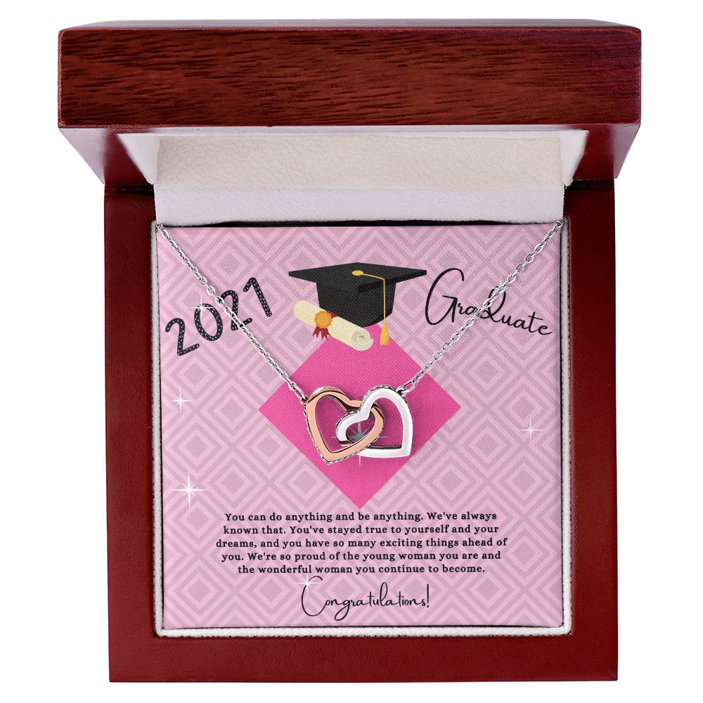 Popular Graduation Gift For Granddaughter 2021- Two Hearts Necklace Interlocking Hearts Necklace