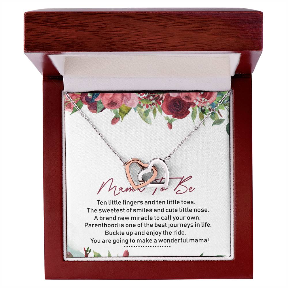 Mama To Be Interlocking Hearts Necklace Message Card