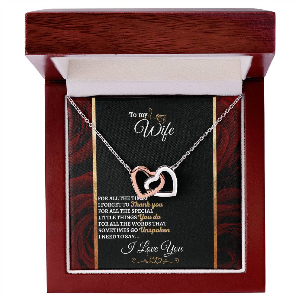 I Need To Say Interlocking Hearts Necklace Roses Edition