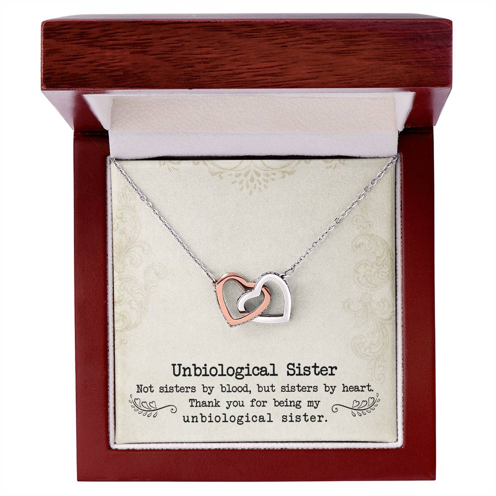 Unbiological Sisters Interlocking Hearts Necklace