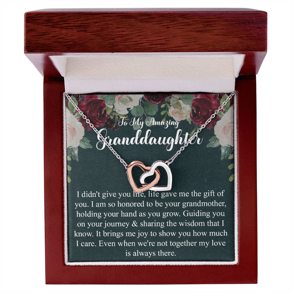 To My Granddaughter Gift From Grandmother Grandma And Granddaughter Necklace Granddaughter Birthday Gift Interlocking Hearts Necklace