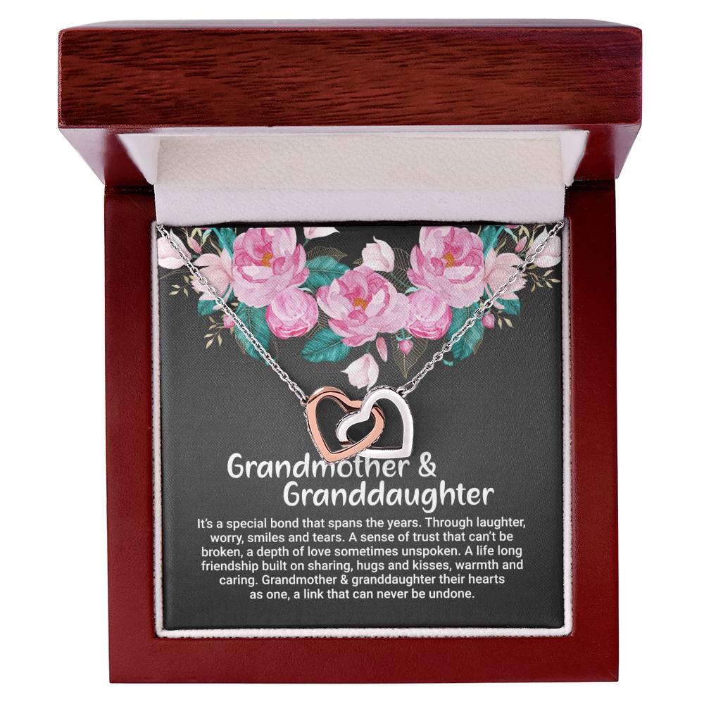 Grandmother And Granddaughter Gift Interlocking Hearts Necklace