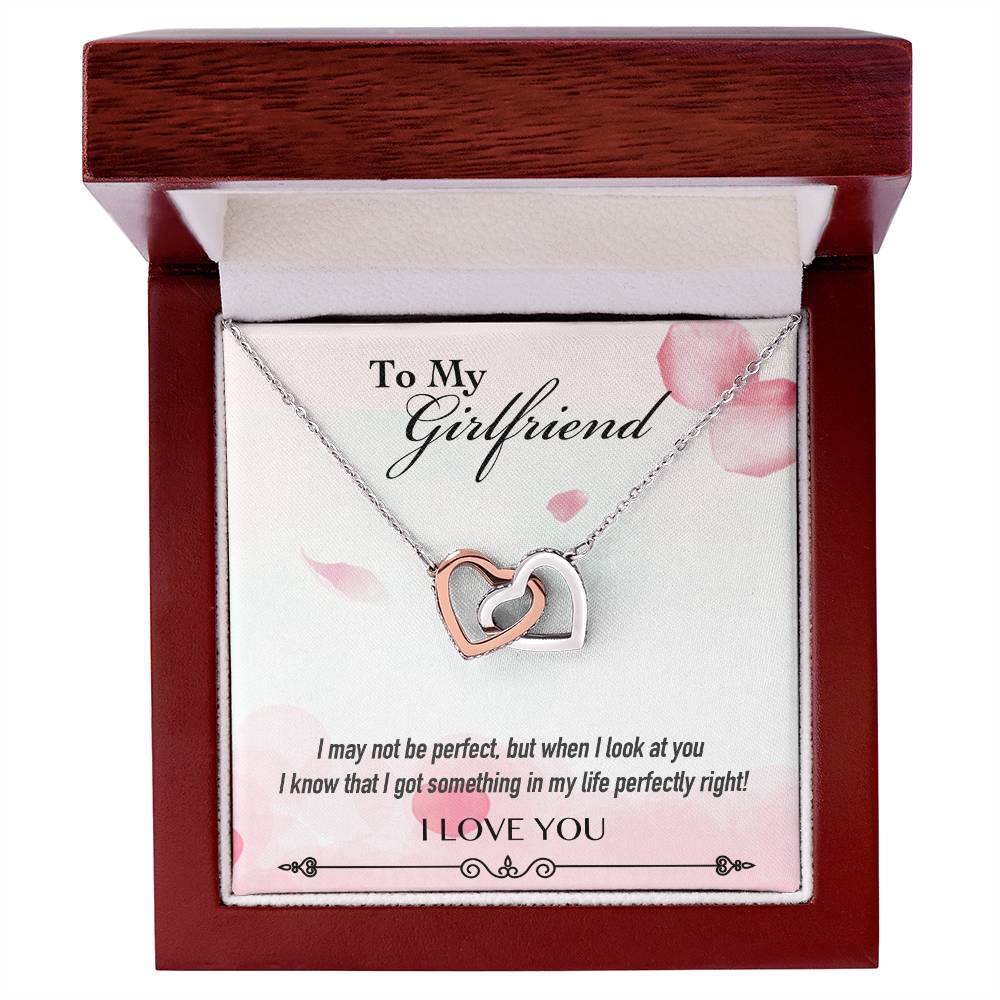 To My Girlfriend Forever Love - Interlocking Heart Necklace Interlocking Hearts Necklace