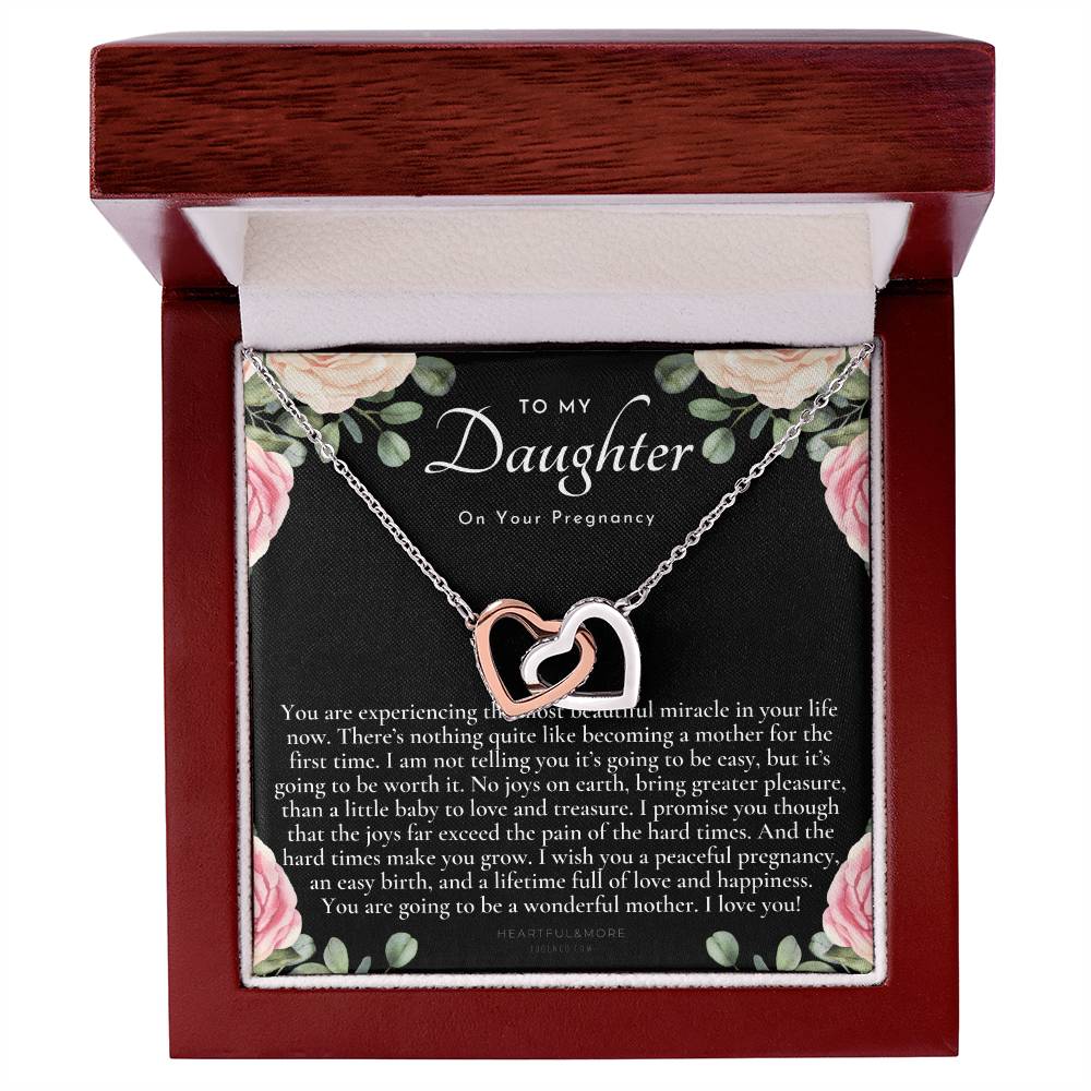 Pregnancy Gift For Daughter Baby Shower Gift Mom To Be Gift Expecting Mom Gift Pregnant Daughter Gift From Mom Interlocking Hearts Necklace