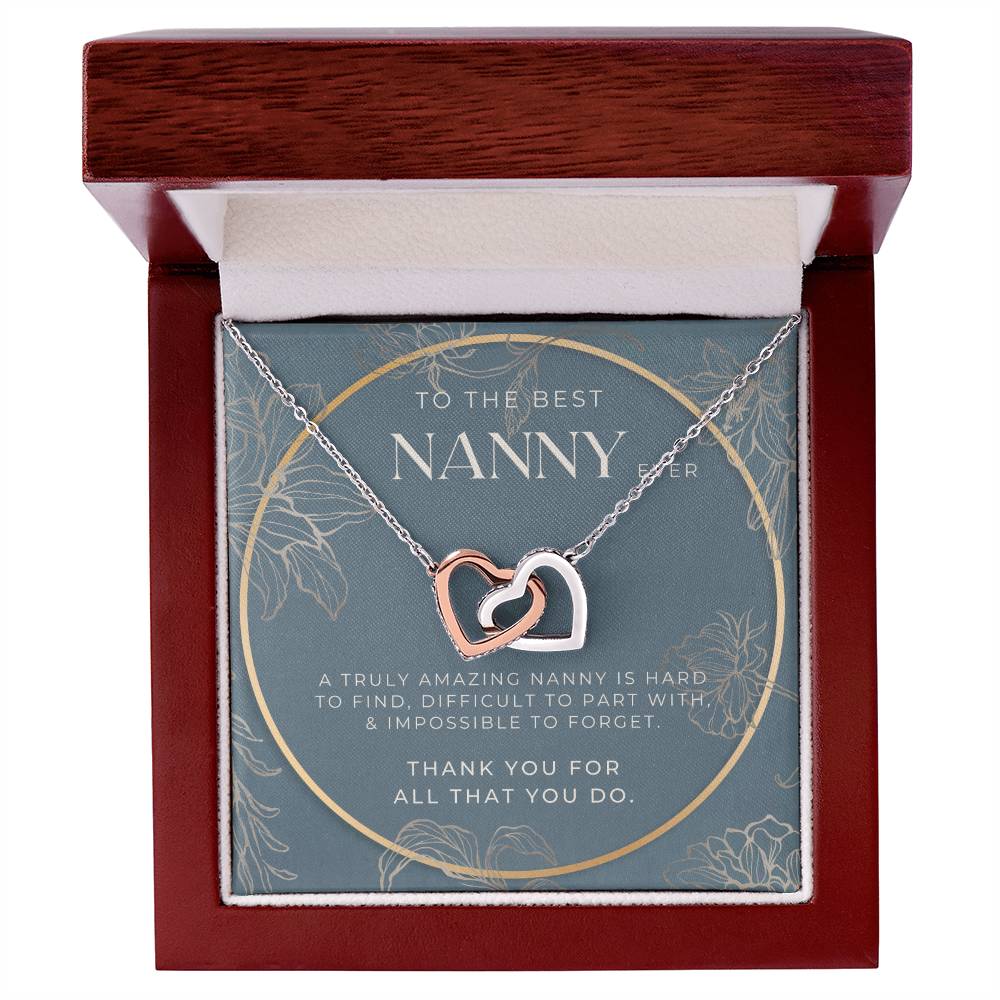 Nanny Gift Nanny Necklace Gift Best Nanny Gift Nanny Thank You Gift Nanny Appreciation Necklace Gift Thank You Nanny Necklace Gift Best Nanny Ever Gift Interlocking Hearts Necklace