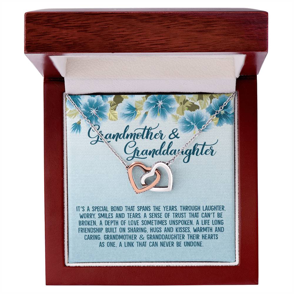 Grandmother & Granddaughter Their Hearts As One Interlocking Hearts Necklace