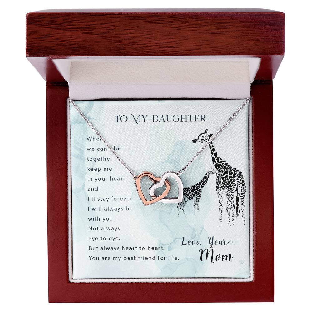 To My Daughter From Mom Interlocking Hearts Necklace Mother To Daughter Gift Birthday Gift To Daughter From Mom Daughter Necklace