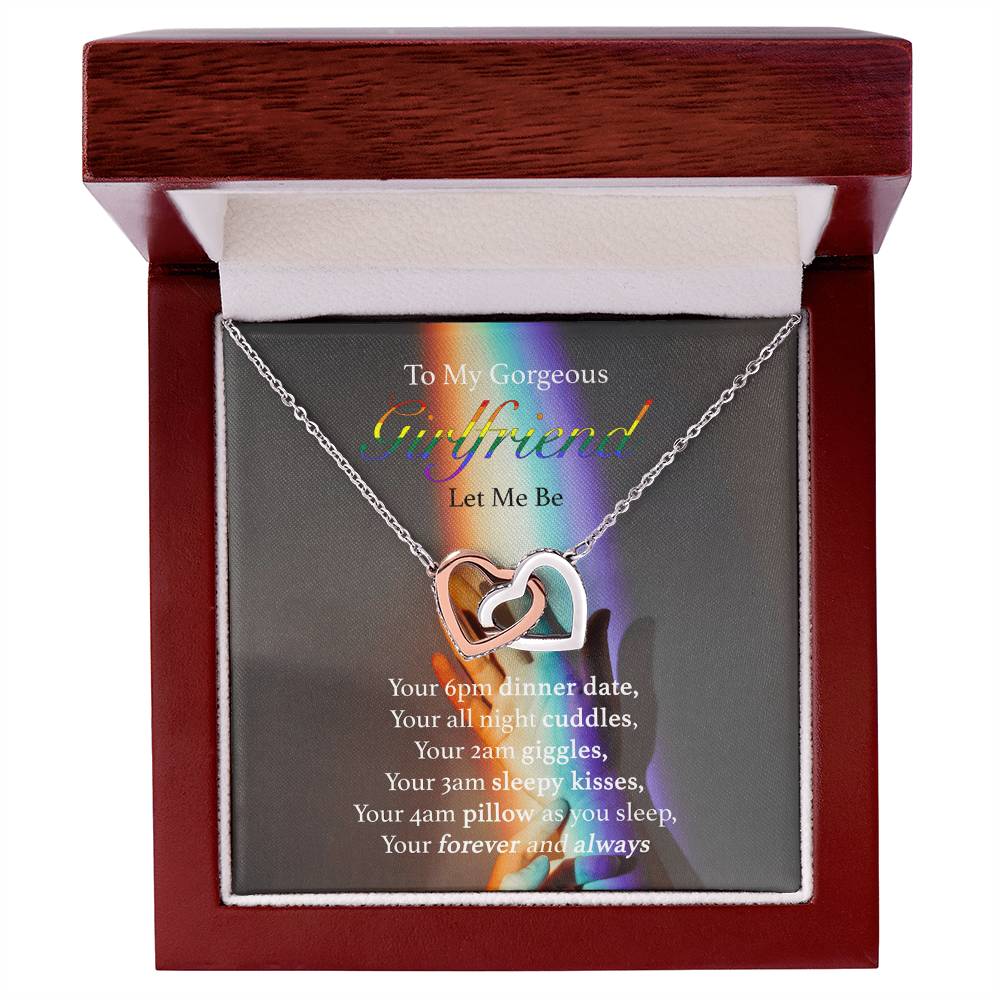 To My Gorgeous Girlfriend - Let Me Bet Interlocking Hearts Necklace