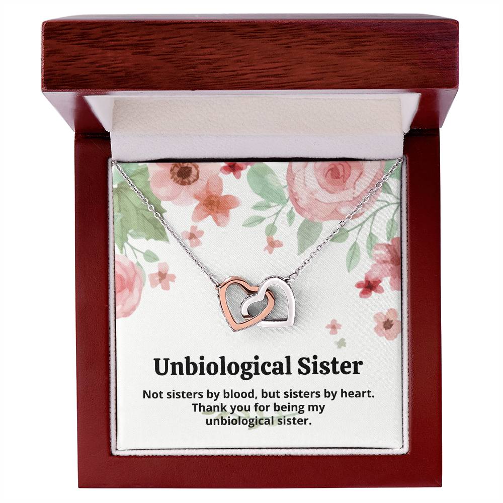 Unbiological Sister Necklace Interlocking Hearts Necklace