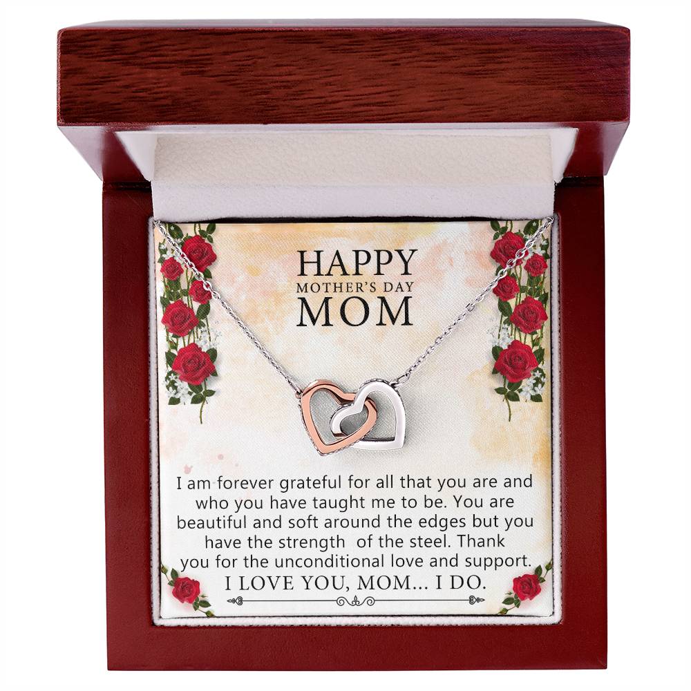 Gift For Mom Birthday Interlocking Hearts Necklace